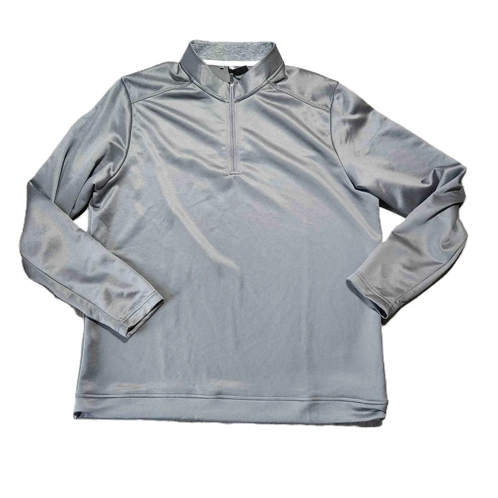 Adidas Gray Long Sleeve Half Zip Pullover Shirt XL